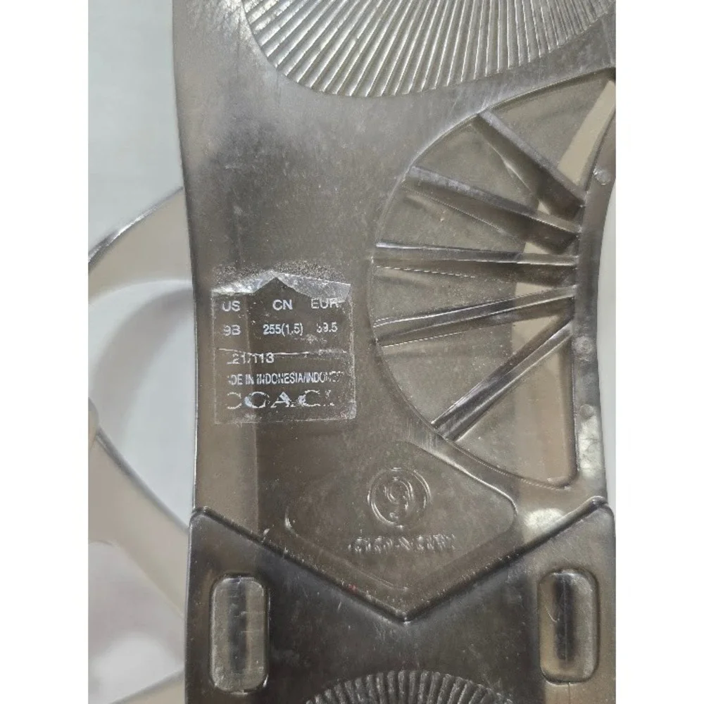 Coach Jelly Sandals Women Size 9 Grey Excellent Signature Monogram Slingback